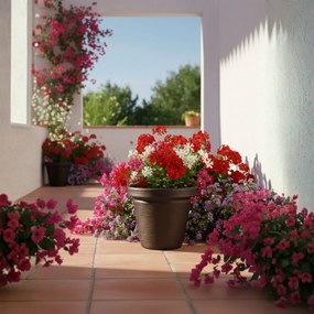 PLASTOVÝ KVETINÁČ SRTIA RIFLO 55X48 CM TMAVOHNEDÁ