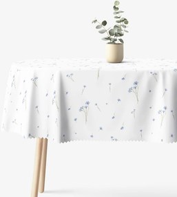 Goldea oválny teflónový obrus - modré nevädze 120 x 160 cm