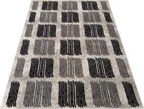 DY Sivý moderný koberec s geometrickým vzorom Panamero 08 Rozmer: 160x220 cm