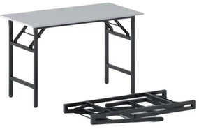 Konferenčný stôl FAST READY s čiernou podnožou 1200 x 600 x 750 mm, sivá