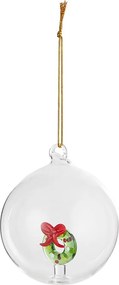 HANG ON Sklenená guľa veniec 9 cm - číra