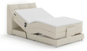 Elektrická polohovacia posteľ, boxspring, béžová, 120x200, GERONA NEW