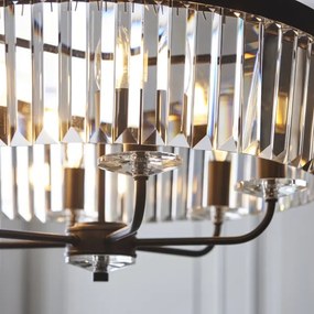 Endon 100711 - Luster na reťazi CHESTERFIELD 6xE14/6W/230V priemer 55 cm čierna