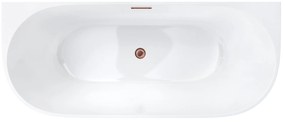 D‘Eluxe - VANE - Voľne stojaca akrylátová vaňa DREAMLINE MN19E x74,5cm Voľne stojaca vaňa biela 150 74.5 59 150x74,5cm biela + Sifón CLIK CLACK - farba Ružové Zlato