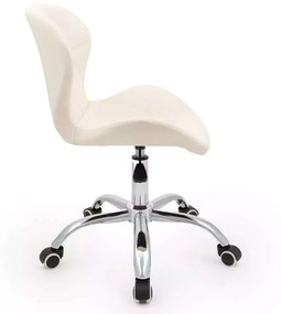 LuxuryForm DESIGN Stolička LIVIO na striebornej podstave s kolieskami - krémová