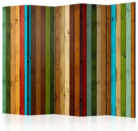 Artgeist Paraván - Wooden rainbow [Room Dividers]
