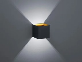 Nástenné LED osvetlenie Louis, čierna kocka%