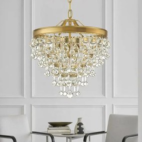 Toolight Toolight, krištáľové stropné svietidlo 3xE14 APP1621-3CP, zlatá lesklá, OSW-01595