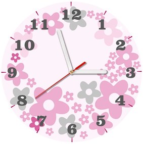 Gario Detské hodiny Ružové kvietky Veľkosť: 30 x 30 cm