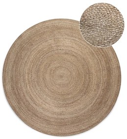 Obojstranný jutový okrúhly koberec v prírodnej farbe ø 140 cm Braided Grey – Hanse Home