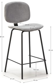 Svetlosivé barové stoličky v súprave 2 ks (výška sedadla 66 cm) Arus – Marckeric