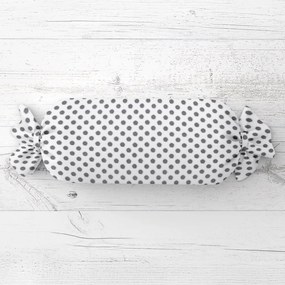 Biante Vankúš valec bonbon Sandra SA-286 Sivé bodky na bielom 15x40 cm