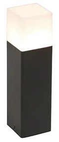 Stojaca vonkajšia lampa čierna s opálovo bielym odtieňom 30 cm - Dánsko