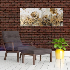 Obraz - Abstraktná kvetinová maľba (120x50 cm)