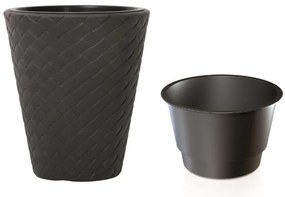 Kvetináč Little Matuba s vložkou tmavosivý