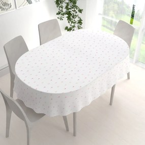 Biante Teflónový oválny obrus TF-115 Farebné tulipániky na bielom 50x100 cm