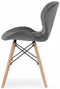 Jedálenská zostava TODI 60cm okrúhly stolový set čierny + 2 stoličky LAGO sivé