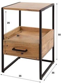 Nočný stolík 21-31 Niche Drevo Acacia  - Komfort-nábytok