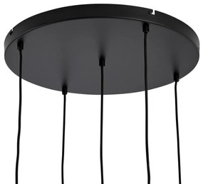 Hotelová elegantná závesná lampa čierna a zlatá so zeleným sklom 5-svetiel - Zuzanna