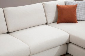 Rohová sedací souprava Loop 312 cm s odkládacím stolkem béžová pravá