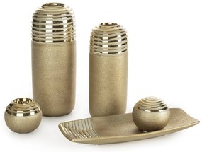 KERAMICKÁ VÁZA ELARA 12X12X30 CM ZLATÁ