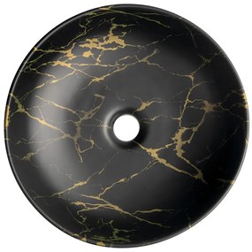 Sapho Sapho, RONDANE keramické umývadlo na dosku, priemer 41cm, mramor portoro, AR435PT