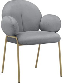 Sivé čalúnené jedálenské kreslá v súprave s podrúčkami 2 ks Iwama – Støraa