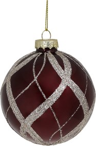 Vínová sklenená vianočná ozdoba Bauble - Ø 8 cm