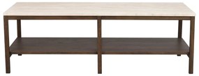 Hnedo-béžový konferenčný stolík s doskou z kameňa 140x60 cm Orwel - Rowico