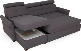 Rohová sedacia súprava Harris, tmavo šedá tkanina, ľavý roh