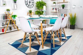 Jedálenský stôl ADRIA biely so šiestimi stoličkami OSAKA biele