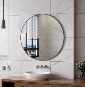 Erga Round, okrúhle zrkadlo 100cm, čierny rám, ERG-V01-ROUND-1010-BK