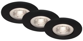 Briloner Briloner - SADA 3x LED Kúpeľňové podhľadové svietidlo LED/4,9W/230V IP44 čierna BL1300