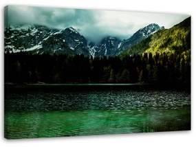 Obraz na plátně Jezero Mountains Lesní mlha - 100x70 cm