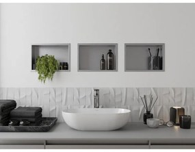 Mexen X-Wall-R, polička na zapustenie na obklad s golierom 30 x 20 cm, oceľová, 1910302010