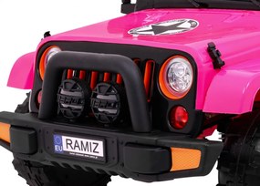 Ramiz Detské terénne auto Full Time 4WD ružové na diaľkové ovládanie + pohon 4x4 + LED audio + úložný priestor