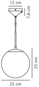 Nordlux - Luster na lanku GRANT 1xE27/25W/230V pr. 25 cm
