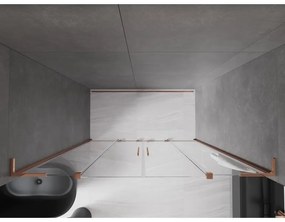 Mexen Velar L Duo, posuvné sprchové dvere do otvoru 180 cm, 8mm číre sklo, ružové zlato, 871-180-003-02-60