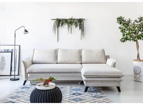 Svetlobéžová rozkladacia rohová pohovka Miuform Charming Charlie, pravý roh