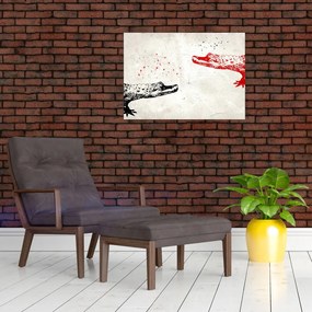 Sklenený obraz - Krokodíly (70x50 cm)