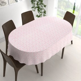Biante Detský bavlnený oválny obrus Sandra SA-128 Koralové obláčiky na bielom 120x160 cm