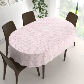Biante Detský bavlnený oválny obrus Sandra SA-128 Koralové obláčiky na bielom 140x180 cm