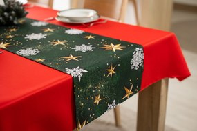 Dekorstudio Vianočný behúň na stôl zelený s hviezdami Rozmer behúňa (šírka x dĺžka): 40x110cm
