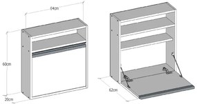 Skladací pracovný stôl OPTIMUM 60x64 cm biela