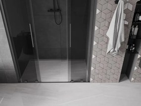 Mexen Velar L Duo, posuvné sprchové dvere do otvoru 150 cm, 8mm šedé sklo, brúsený grafit, 871-150-003-42-95