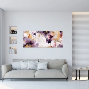 Obraz - Akvarelové kvety (120x50 cm)
