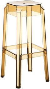 Plastová barová stolička FOX - Hnedá transparent