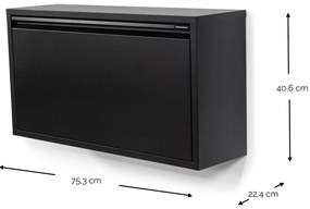 Čierna kovová výklopná/závesná skrinka na topánky 75x41x22 cm Billy – Spinder Design