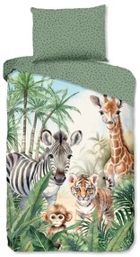 Zelené bavlnené detské obliečky na jednolôžko 140x200 cm Thabo – Good Morning