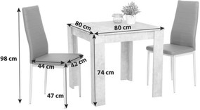 Sconto Jedálenská zostava DUO betón/antracit